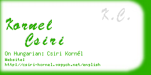 kornel csiri business card