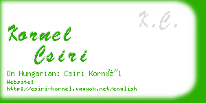 kornel csiri business card